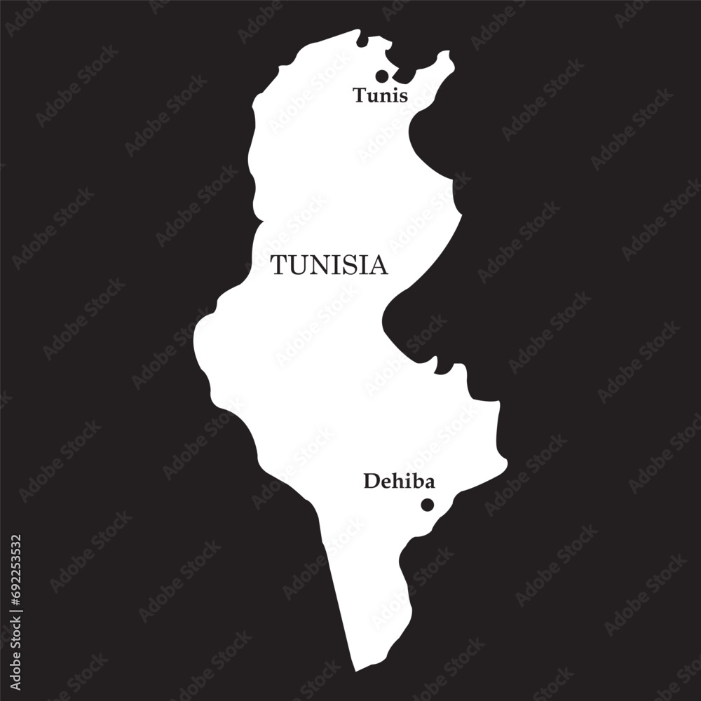 Tunisia country map vector