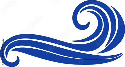 Sea waves shape vector illustration. Simple waves silhouette design element © Visual Content