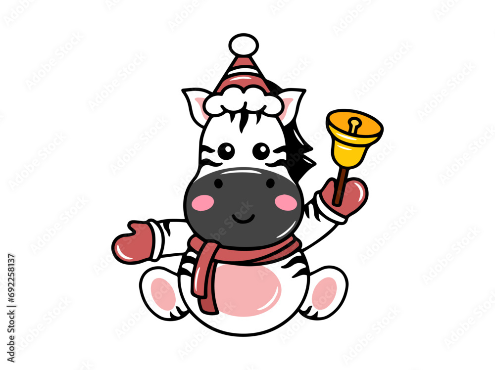 Merry Christmas with Zebra Cartoon Illustration
Merry Christmas with Zebra Cartoon Illustration