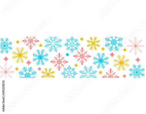snowflake colorful border vector illustration