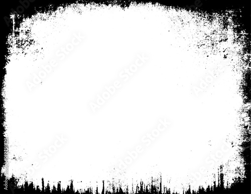 Grunge border frame on white background