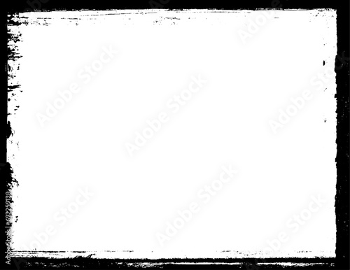 Grunge border frame on white background photo