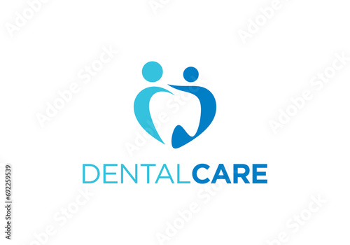 dental care logo. simple minimalist love heart tooth line inspiration icon design.
