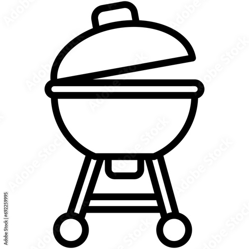 barbecue black outline icon, related to spring theme.