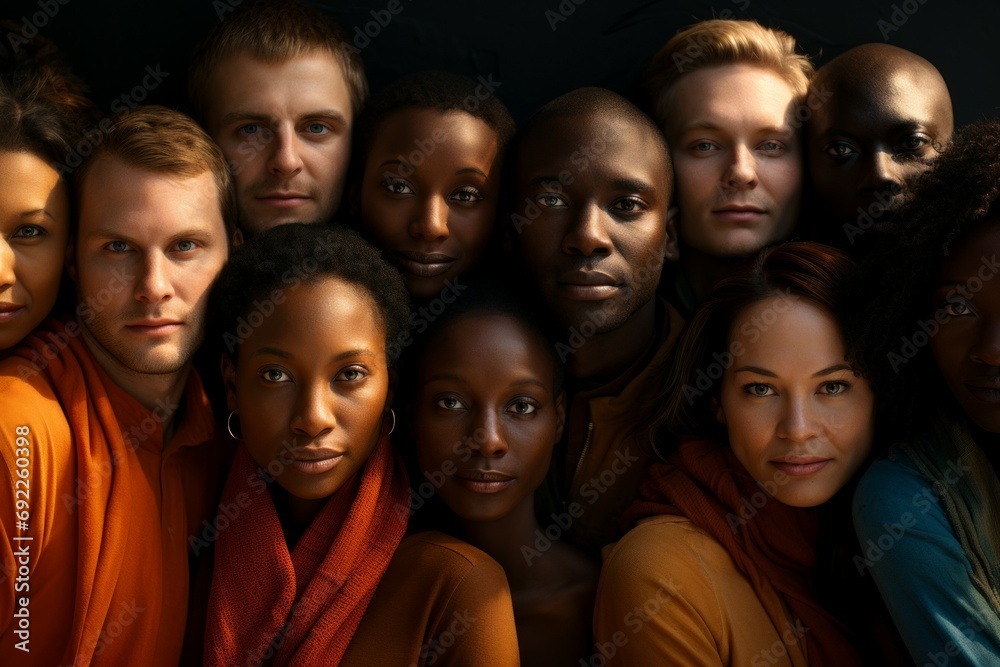 People of different nationalities. Background with selective focus and copy space People of different nationalities. Background with selective focus and copy space