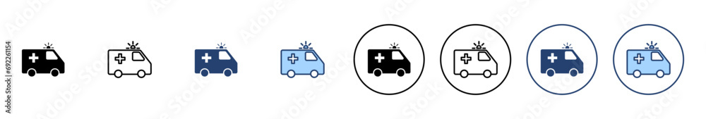 Ambulance icon vector. ambulance truck sign and symbol. ambulance car Ambulance icon vector. ambulance truck sign and symbol. ambulance car