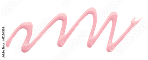 Pink watercolor painted zigzag lines isolated on transparent background.