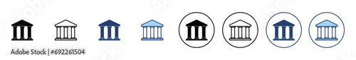 Bank icon vector. Bank sign and symbol, museum, university