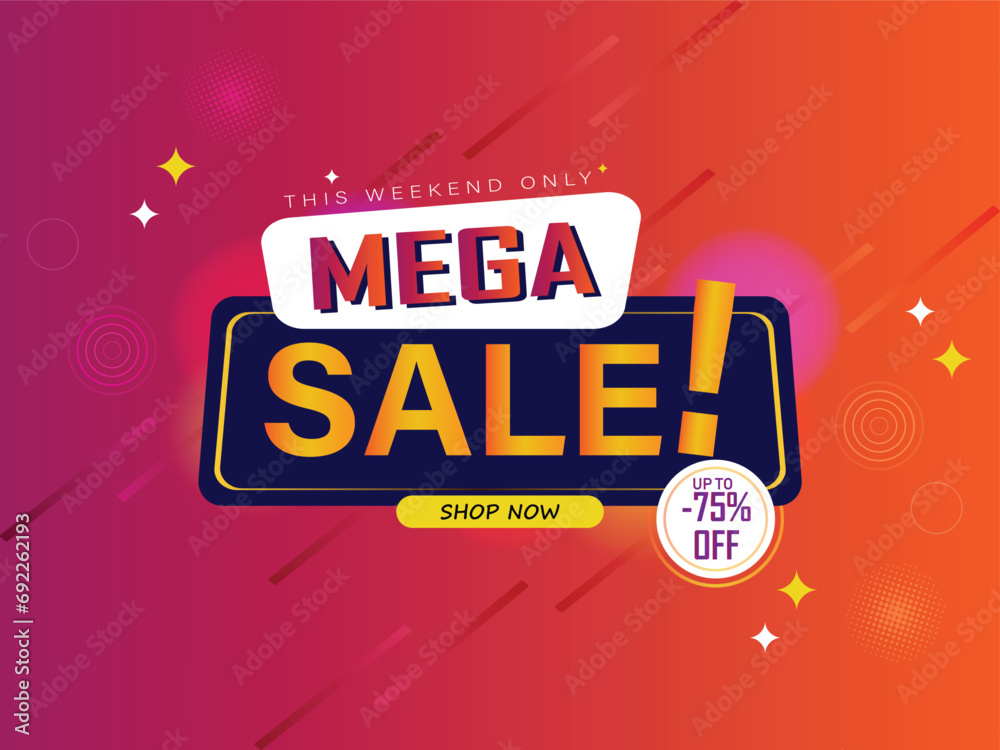 Fototapeta premium Sale banner template design . Super Sale, end of season special offer banner. vector illustration.