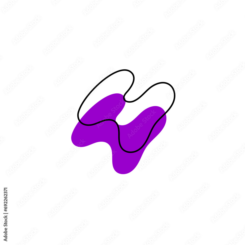 Fototapeta premium set of blob elements hand drawn texture