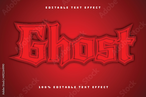 Ghost Editable Text Effect 3D Emboss Cartoon Style
