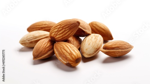 almonds on white background