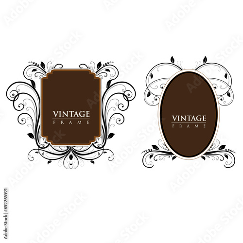 Illustration vector graphic of classic vintage frame floral
