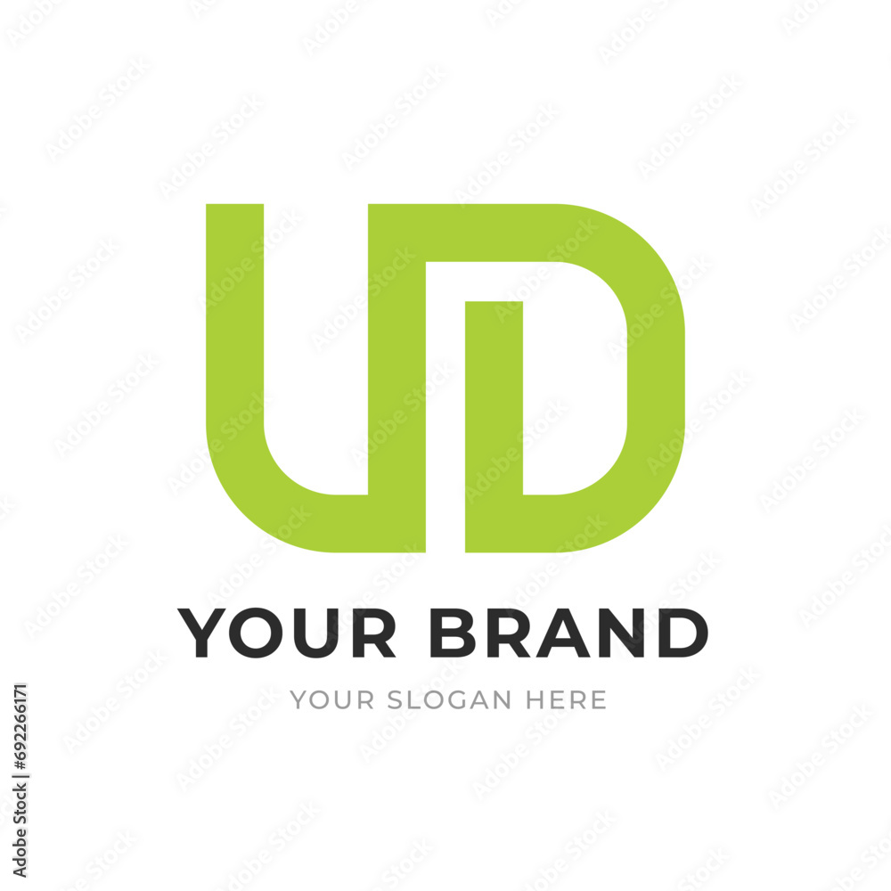 Set of Letter UD, DU, U, D Logo Design Collection, Initial Monogram Logo, Modern Alphabet Letter UD, DU, U, D Unique Logo Vector Template Illustration for Business Branding.