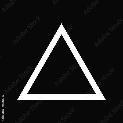 Tringle shape on black background 