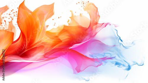 Colorful Petal Flames  Orange  Pink  and Blue on White Background.