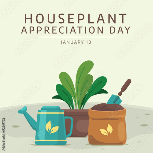 Flyers honoring National Houseplant Appreciation Day or promoting associated events might include vector pictures concerning the holiday. design of flyers, celebratory materials.