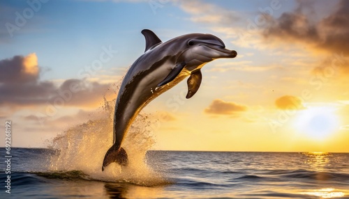 Playful Dolphin Jumping Out of Water
