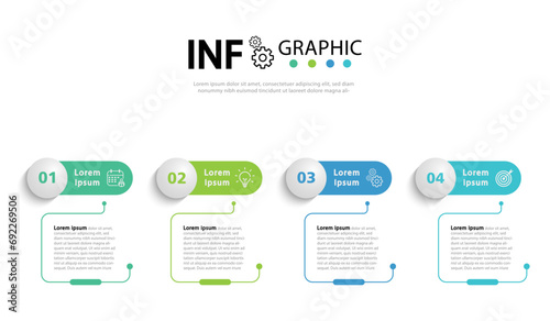 Vector infographic format with steps. Can be used for process diagrams, presentations, workflow layouts, banners, data graphs.