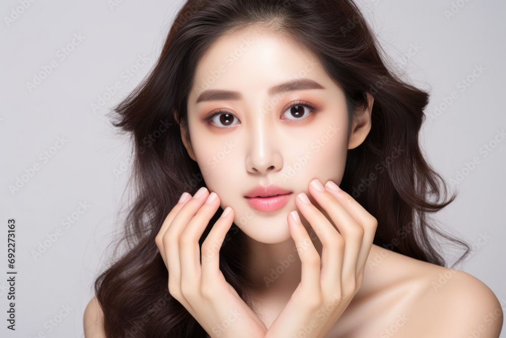 Beautiful asian young woman with pperfect skin and natural make up Beautiful asian young woman with pperfect skin and natural make up