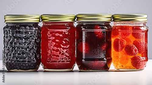 Jars of different jams 