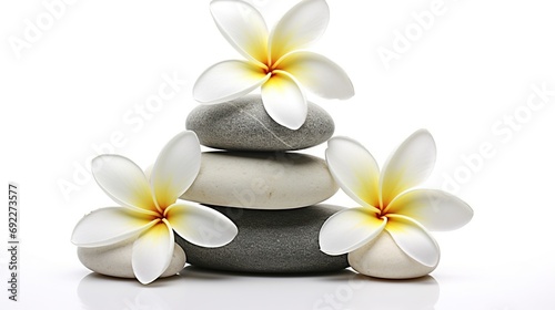 frangipani flower and stones