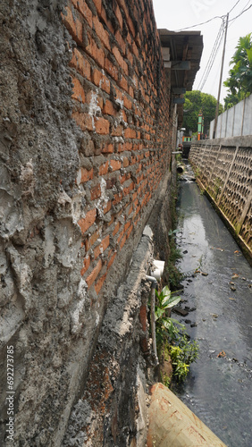  flood-free clean water gutters in suburb area in Jakarta photo