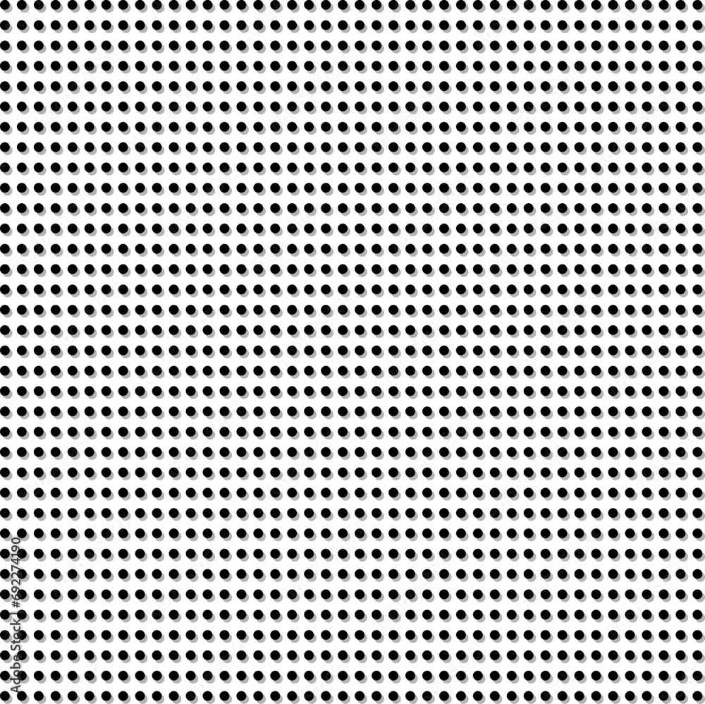 Dot's screentone or metal grid background with shadows under dots