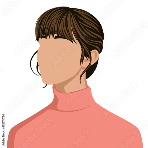 faceless illustrations, avatars, pink clothes, profile photos, and beauty