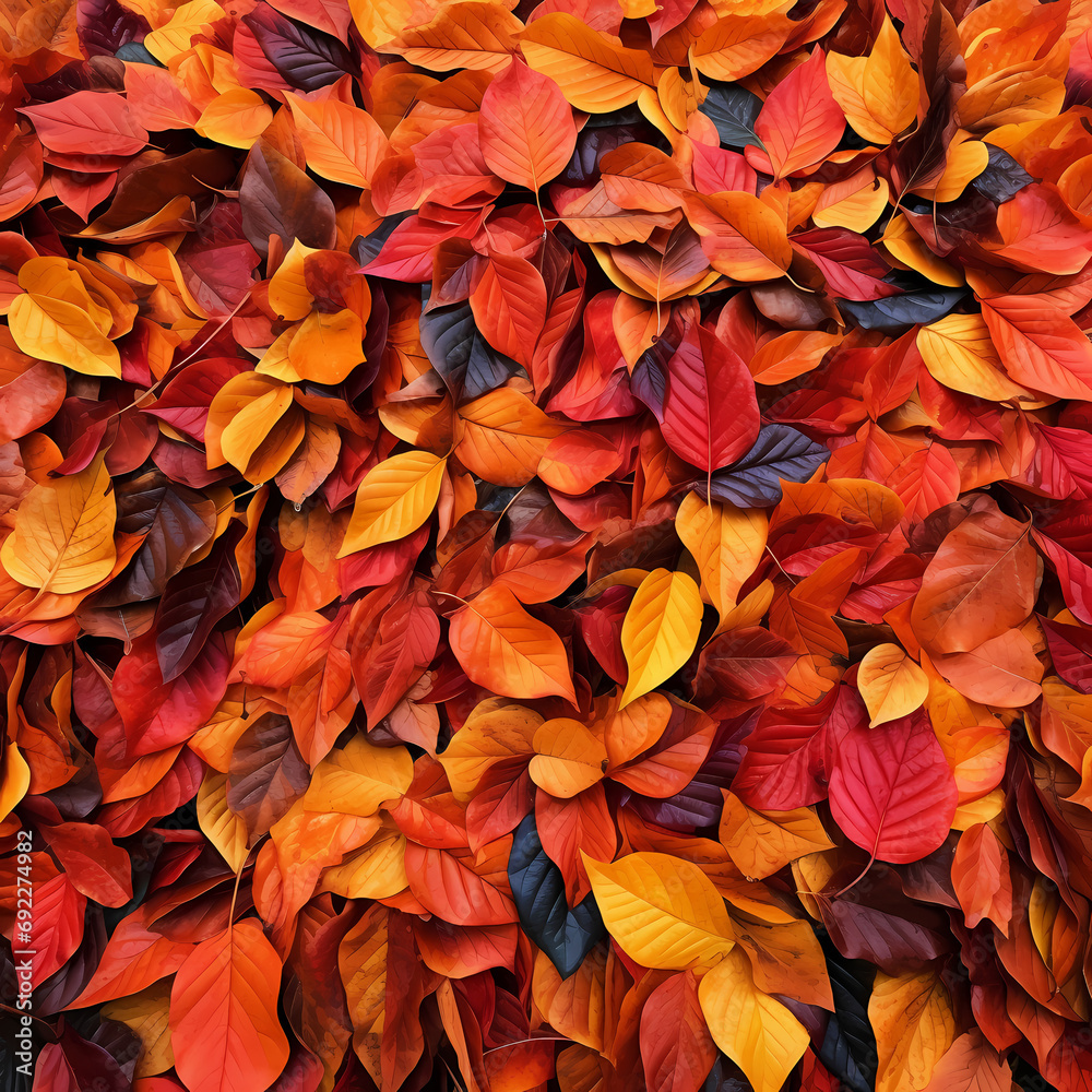 Vibrant autumn leaves forming a natural carpet