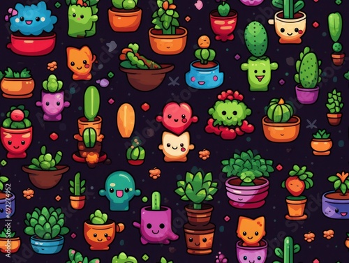 cute cartoon seamless pattern