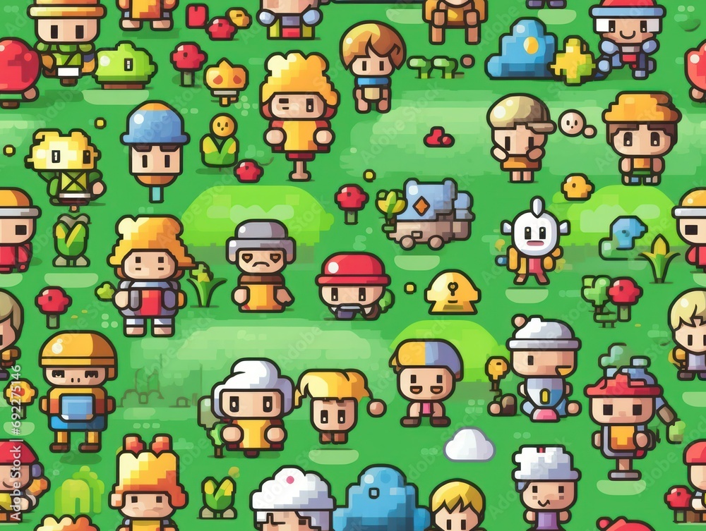 Fototapeta premium cute cartoon seamless pattern