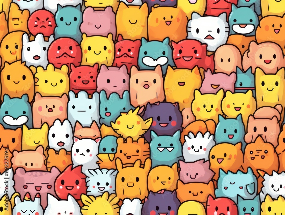 cute cartoon seamless pattern