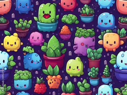 cute cartoon seamless pattern