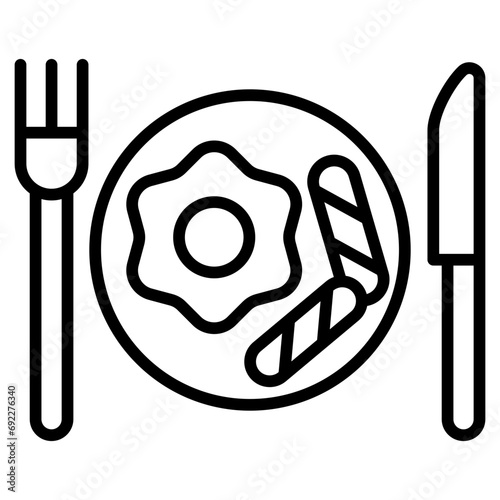 Hotel Breakfast icon line vector illustration