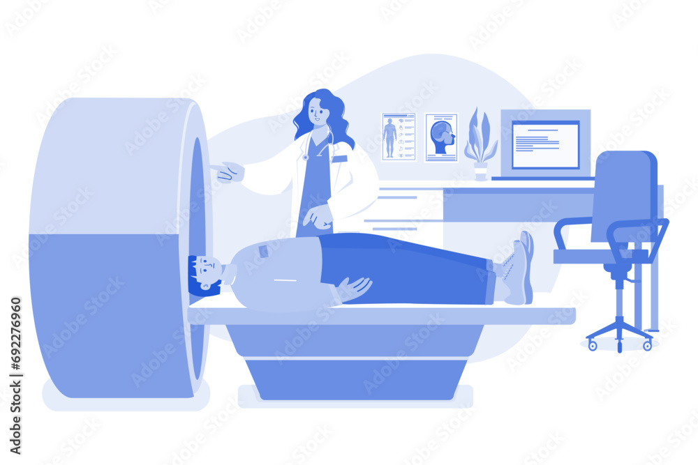 Body Checkup Illustration concept on white background Body Checkup Illustration concept on white background