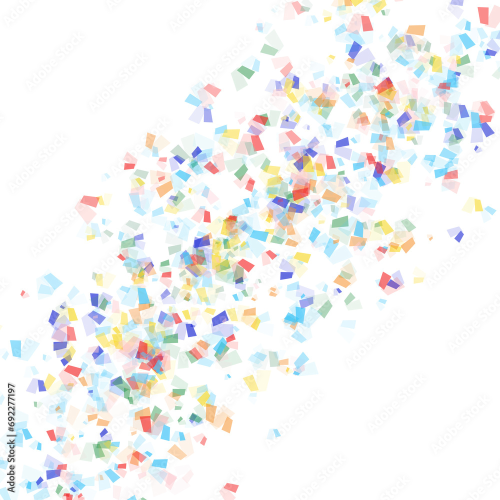 Colorful confetti on a transparent background. Event and party celebration elements.