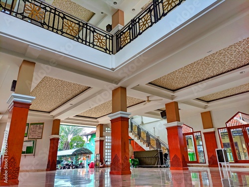 Interior design The splendor of the mosque in the center of the city of Batang, Central Java, Indonesia photo