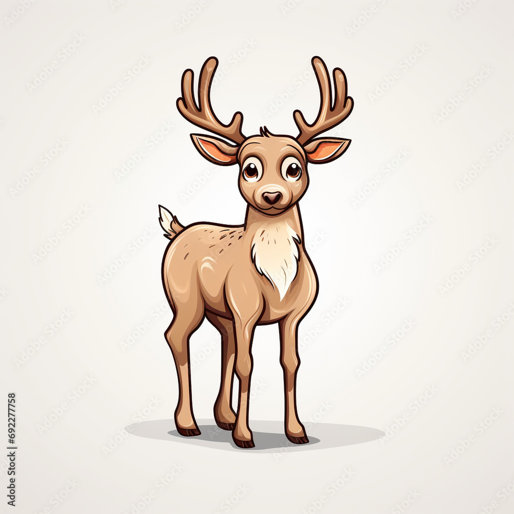 deer on white background,Generated By Ai deer on white background,Generated By Ai