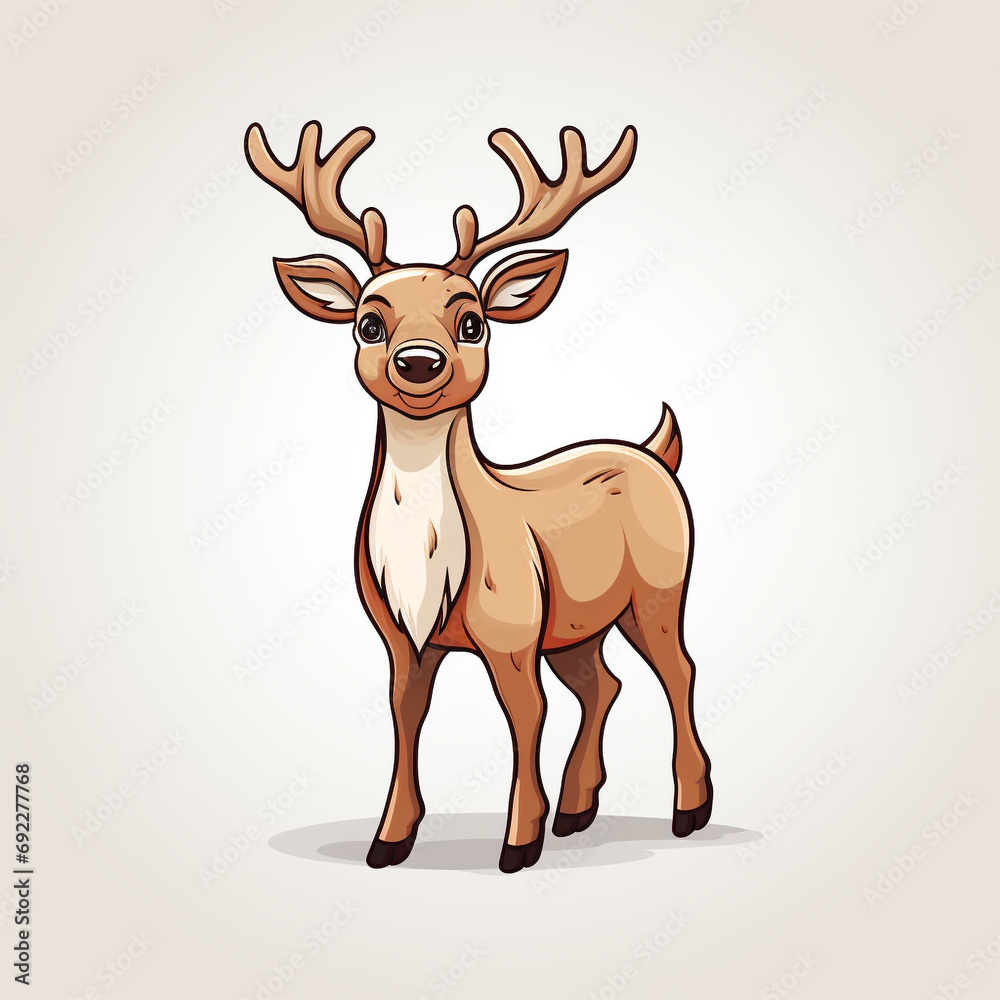 Fototapeta premium reindeer with nose,Generated By Ai