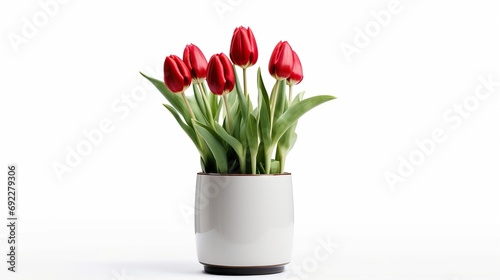 red tulips in a vase