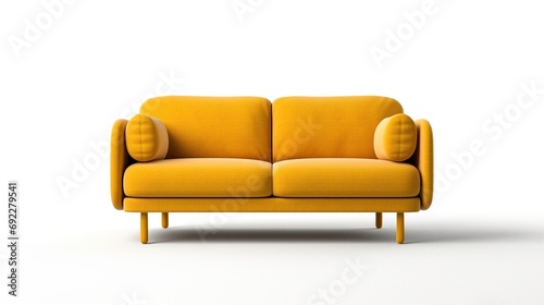 Yellow sofa isolated on white background  © Faisal