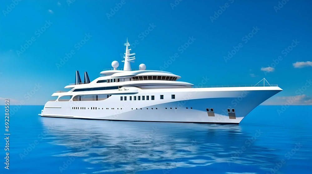 Luxurious yacht in the mexican caribbean sea