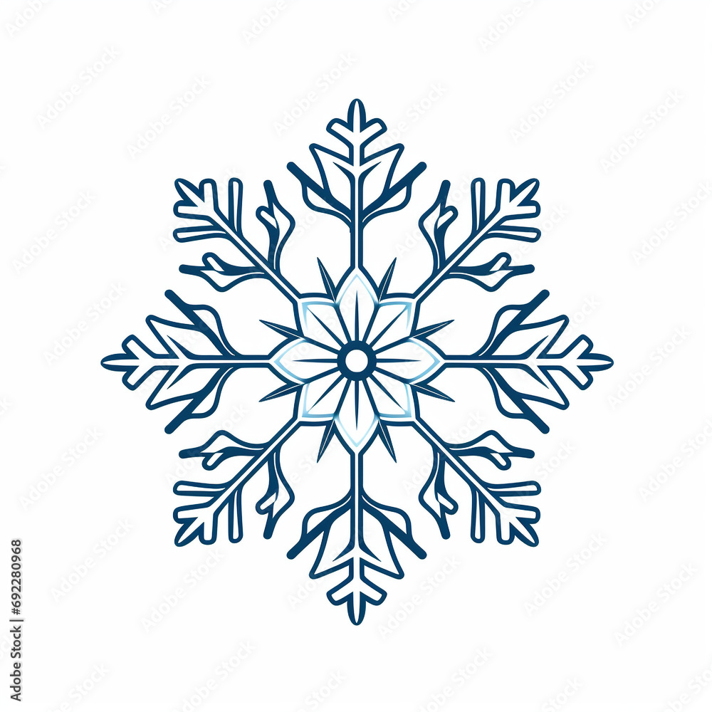 snowflake on white,Generated By Ai