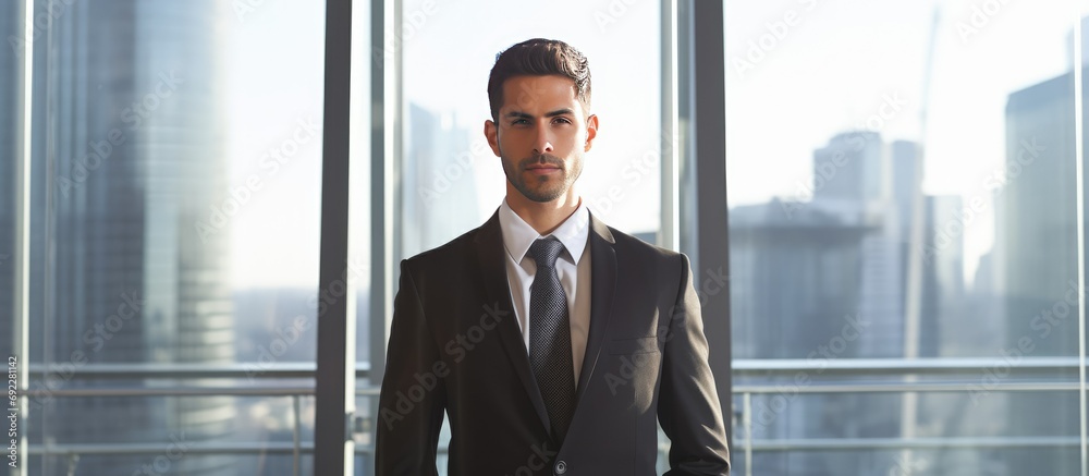 Head portrait of handsome male business leader.