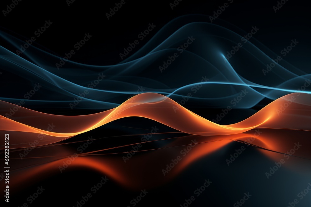 Fototapeta premium Abstract tech design with flowing lines. Digital vibrant flow background