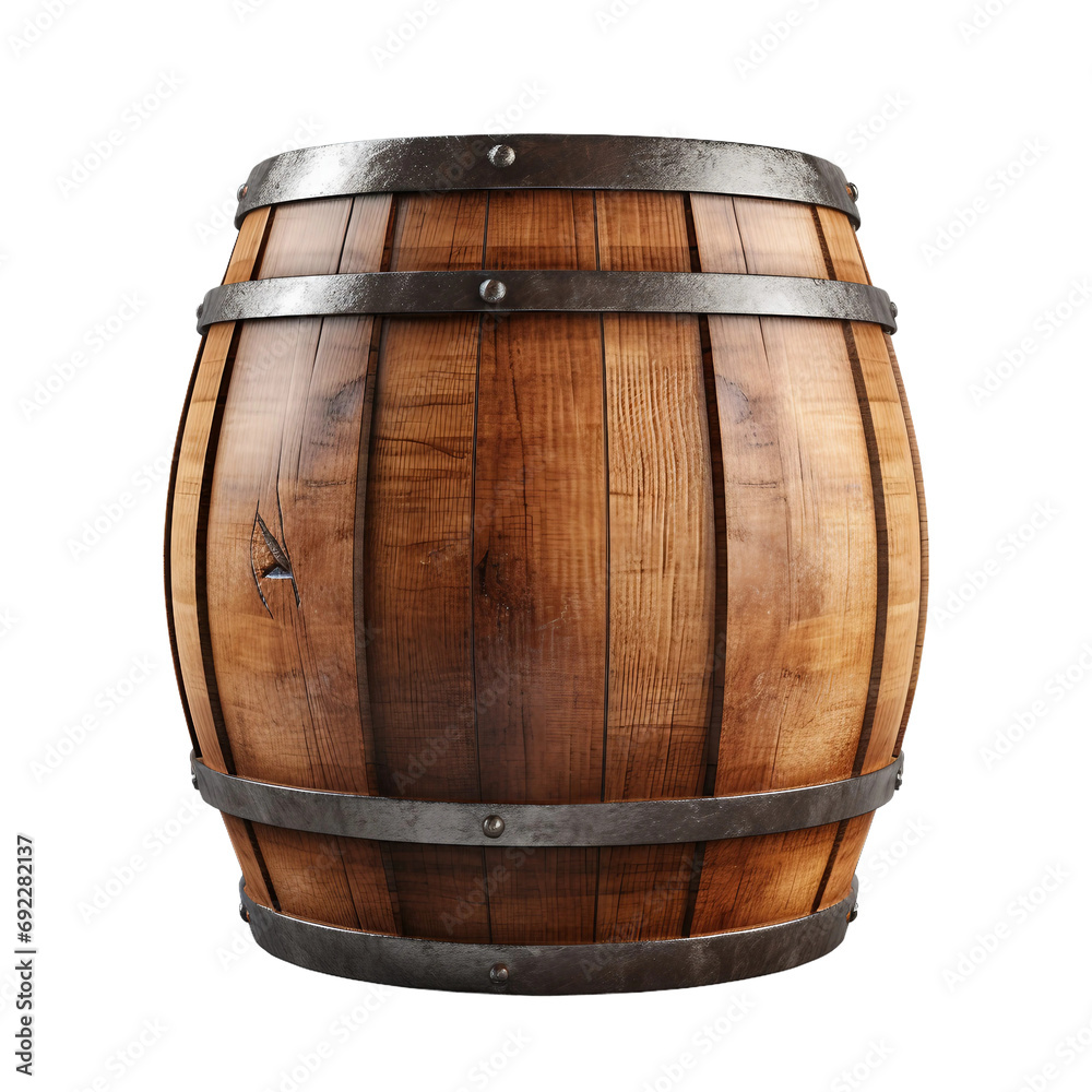 Fototapeta premium old wooden barrel isolated