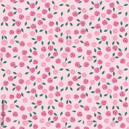 seamless pattern with pink flowers