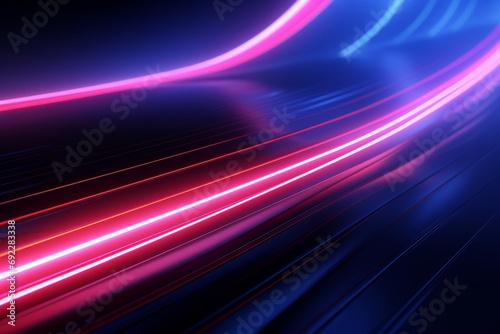 Dynamic tech background with neon lines. Futuristic, data information concept