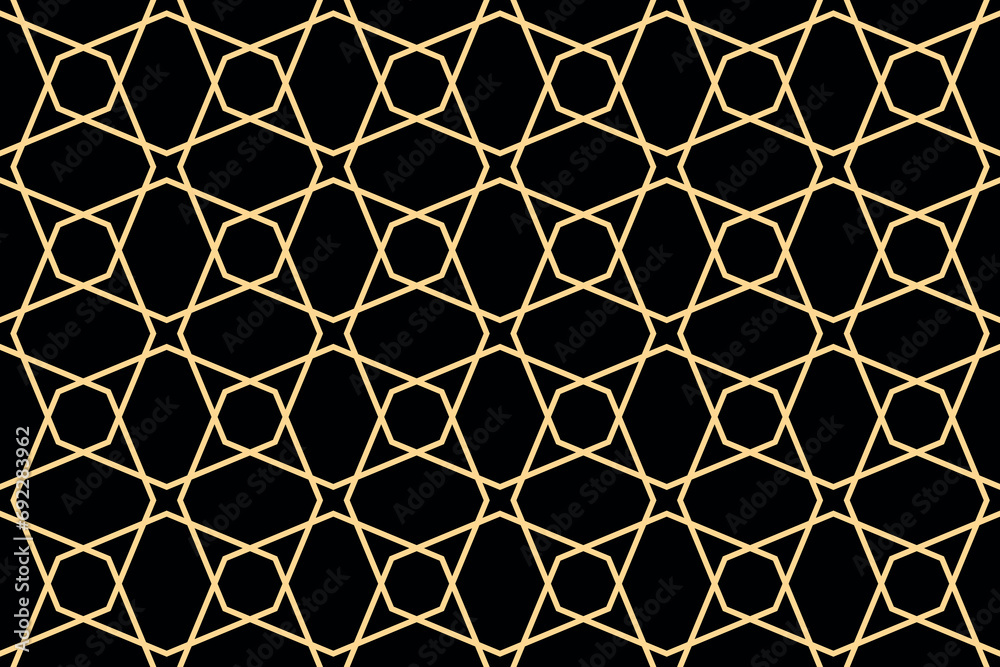 Fototapeta premium The geometric pattern with lines. Seamless vector background. Gold and black texture. Graphic modern pattern. Simple lattice graphic design